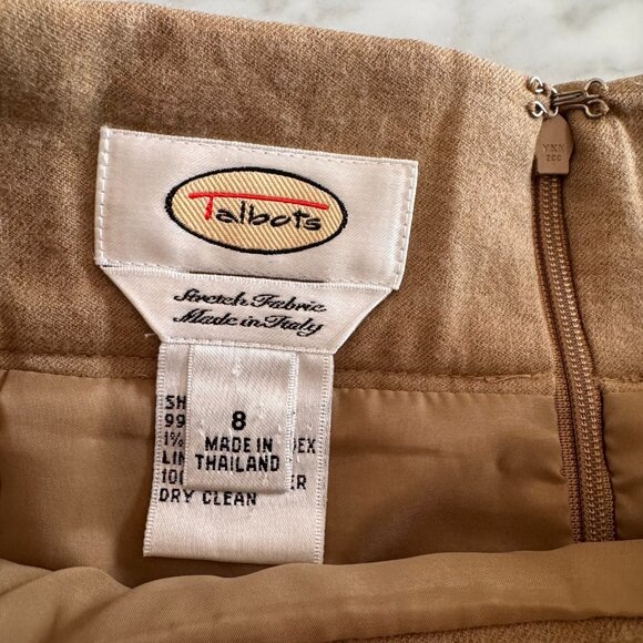 Talbots Camel Pleated Midi Skirt - Picture 5 of 6